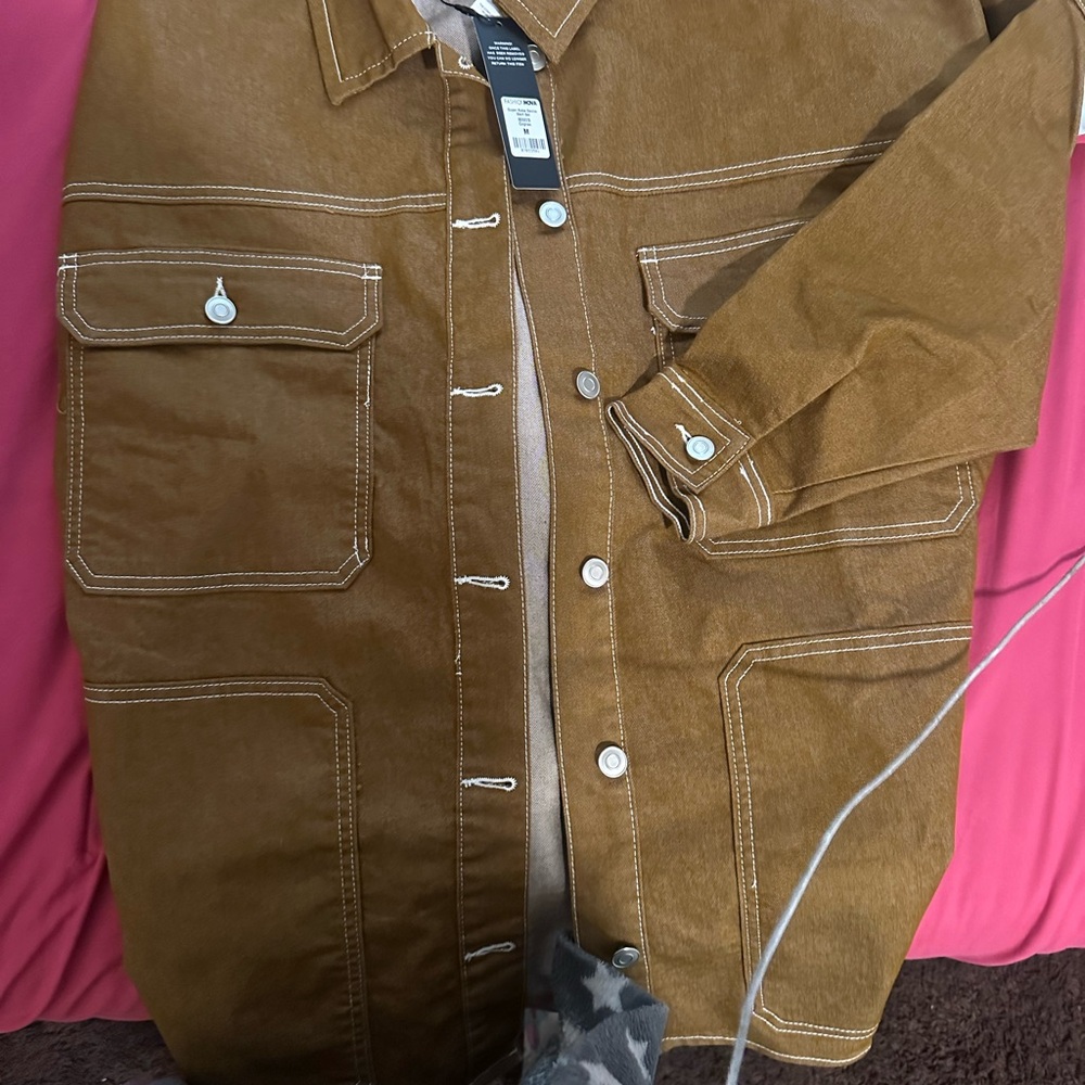 Fashion Nova Tan Shirt Jacket